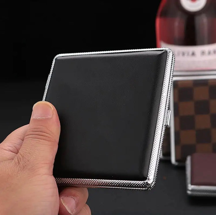 Leather Cigarette Box, 20 Cigarette Storage Box, Retro Flip Cigarette Dispenser, Ultrathin Portable Men's Cigarette Box Leather Cigarette Box, 20 Cigarette Storage Box, Retro Flip Cigarette Dispenser, Ultrathin Portable Men's Cigarette Box